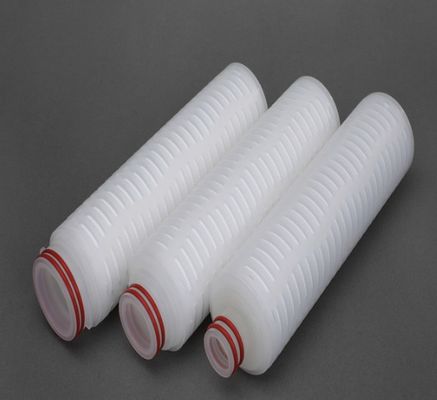 Cartuccia filtrante pieghettata in PTFE idrofobico, resistente agli agenti chimici, alte temperature