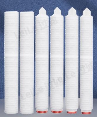 Cartuccia filtrante pieghettata in PTFE idrofila ad alta portata resistente agli agenti chimici